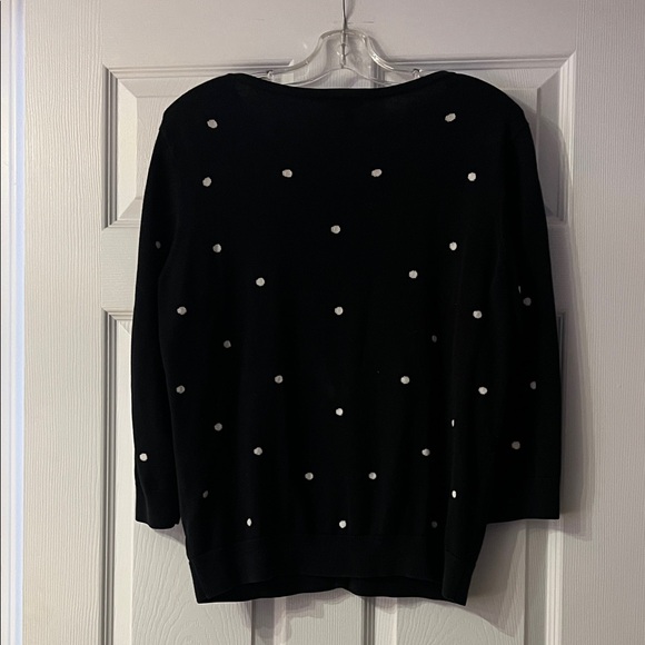 Talbots Black Cardigan with White Dots - Picture 4 of 4